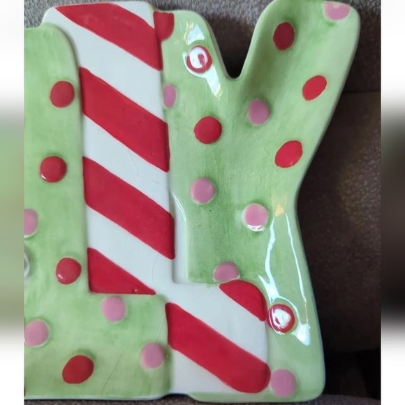 2009 Fitz & Floyd Snack Plate Santa "JOLLY" New in Box-Adorable Christmas Decor! - Picture 7 of 9